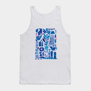 Blue abstract Tank Top